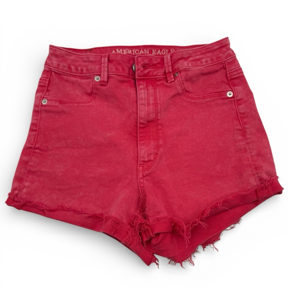 American Eagle Outfitters High Waist Pink Strech Shorts Size 4